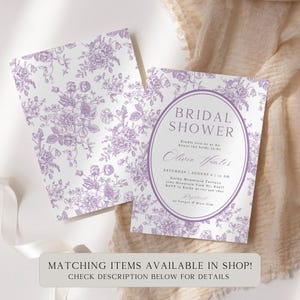 Floral Toile Welcome Sign: Bridal Shower, Wedding, Baby Shower (Printable) image 6