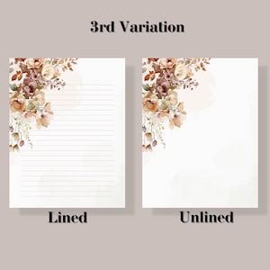 Printable Stationary Bundle, Printable Letter Writing Paper, Neutral Floral Stationary, Printable Letter Writing Paper, Letter Writing Set image 7