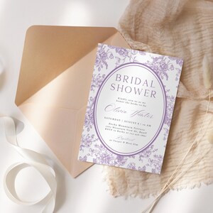 Vintage Floral Bridal Shower Invitation Template: Editable Canva Design (Digital) image 4
