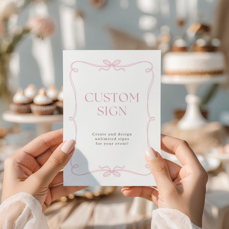 Create Event Sign Custom Sign Template Editable Printable Design for Baby Shower Wedding ...