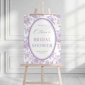 Floral Toile Welcome Sign: Bridal Shower, Wedding, Baby Shower (Printable) image 5