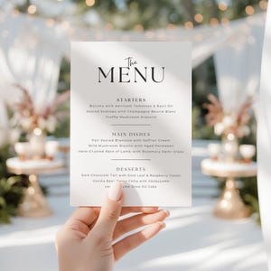 Elegant Wedding Menu Template: Minimalist Reception Dinner Card (Digital Download 5x7/8x10)