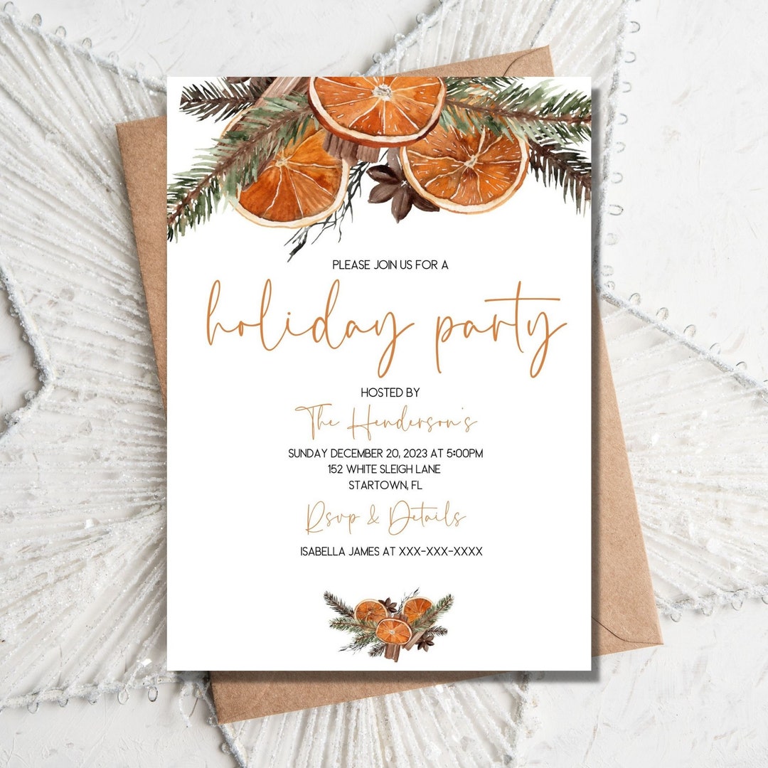 Editable Holiday Party Invitation Template Printable - Etsy