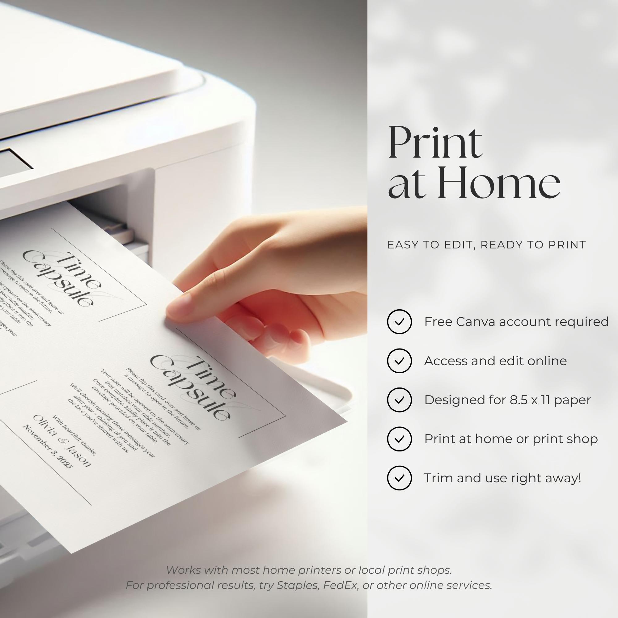 Time Capsule Card Design Examples Wedding Time Capsule Card Set: Modern Anniversary Keepsake (printable ...