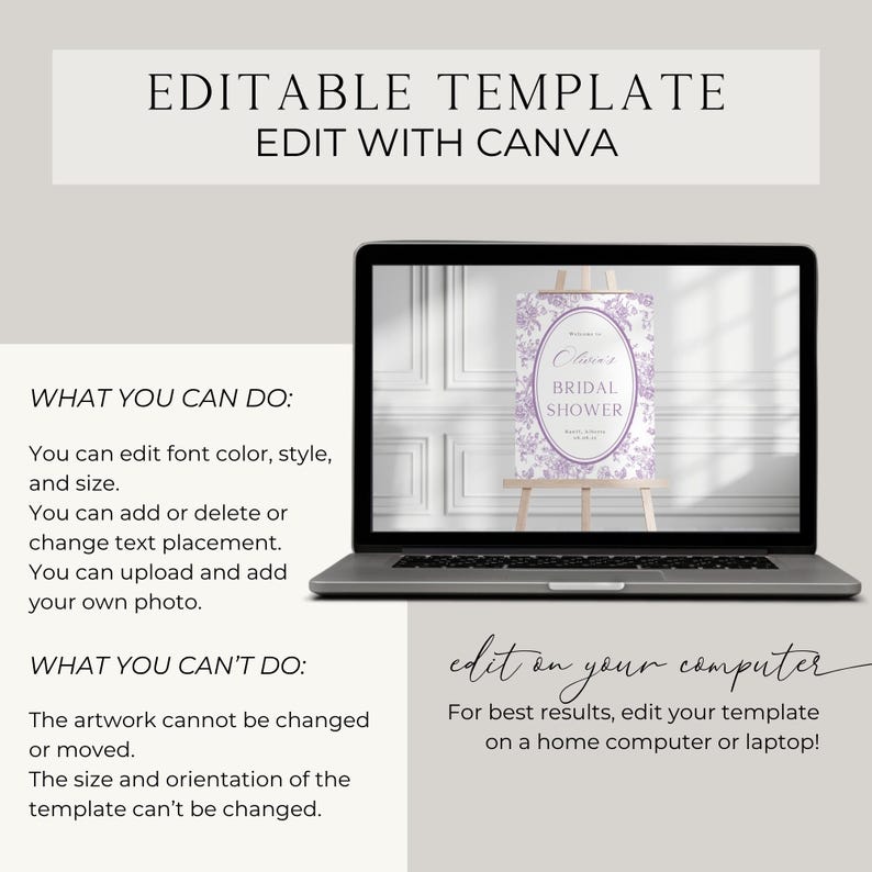 Floral Toile Welcome Sign: Bridal Shower, Wedding, Baby Shower (Printable) image 9