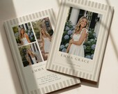 Graduation Photo Card Template Editable Canva Grad Announcement Beige Stripe Senior Photo Invite Class of 2026