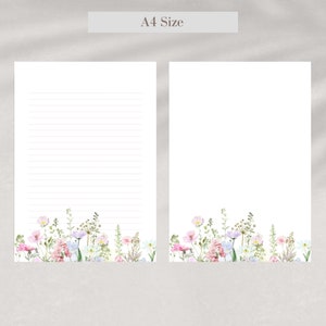 Wildflower Printable Stationery Set: Floral Letter Writing Paper (Digital Download) image 7
