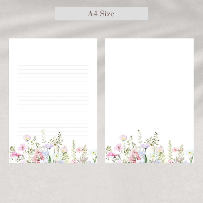 Wildflower Printable Stationery Set: Floral Letter Writing Paper (Digital Download) image 7