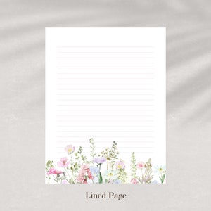 Wildflower Printable Stationery Set: Floral Letter Writing Paper (Digital Download) image 4
