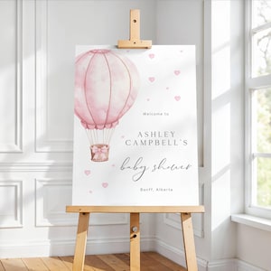 Pink Balloon Baby Shower Welcome Sign: Custom Nursery Decor (Digital Download)