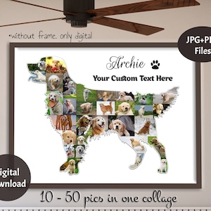 Golden Retriever Photo Collage, Dog lovers gift, Memorial Pet collage, Labrador Gift, Dog Wall Art, Dog Picture, Loss Dog gift, Digital File
