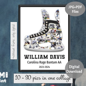 Hockey Sport Photo Gift, Sport Photo Collage, Hockey Coach Gift, Gift For Player, Senior Night Gift, Personalized Ice Hockey Gift, Digital