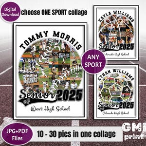 Senior Baseball Photo Gift, Senior Photo Collage, Sport Idea Player Gift, Baseball Sport Collage, Softball Senior Night Gift, Ball Gift