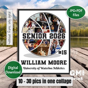 2026 Basketball Senior Photo Collage, Senior Gift Idea, Photo Gift for Basketball Player, Senior Night Gift, Basketball Ball Poster, Digital
