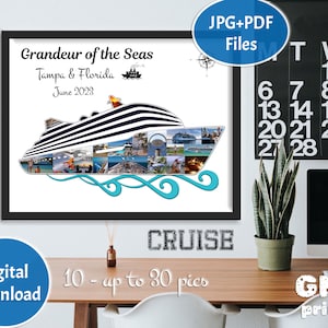 Kreuzfahrt Foto Collage, KARTE Collage, Hochzeitsgeschenk, Flitterwochen Foto, Karibik Kreuzfahrtschiff, Reise Foto Collage, personalisiertes Geschenk, DIGITAL
