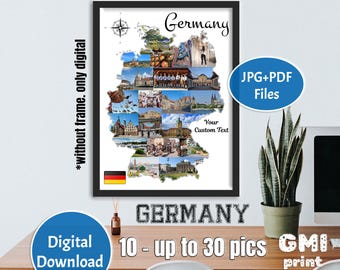 Germany Photo Collage, Vacation Memories, Destination Travel Photo Gift, DIGITAL