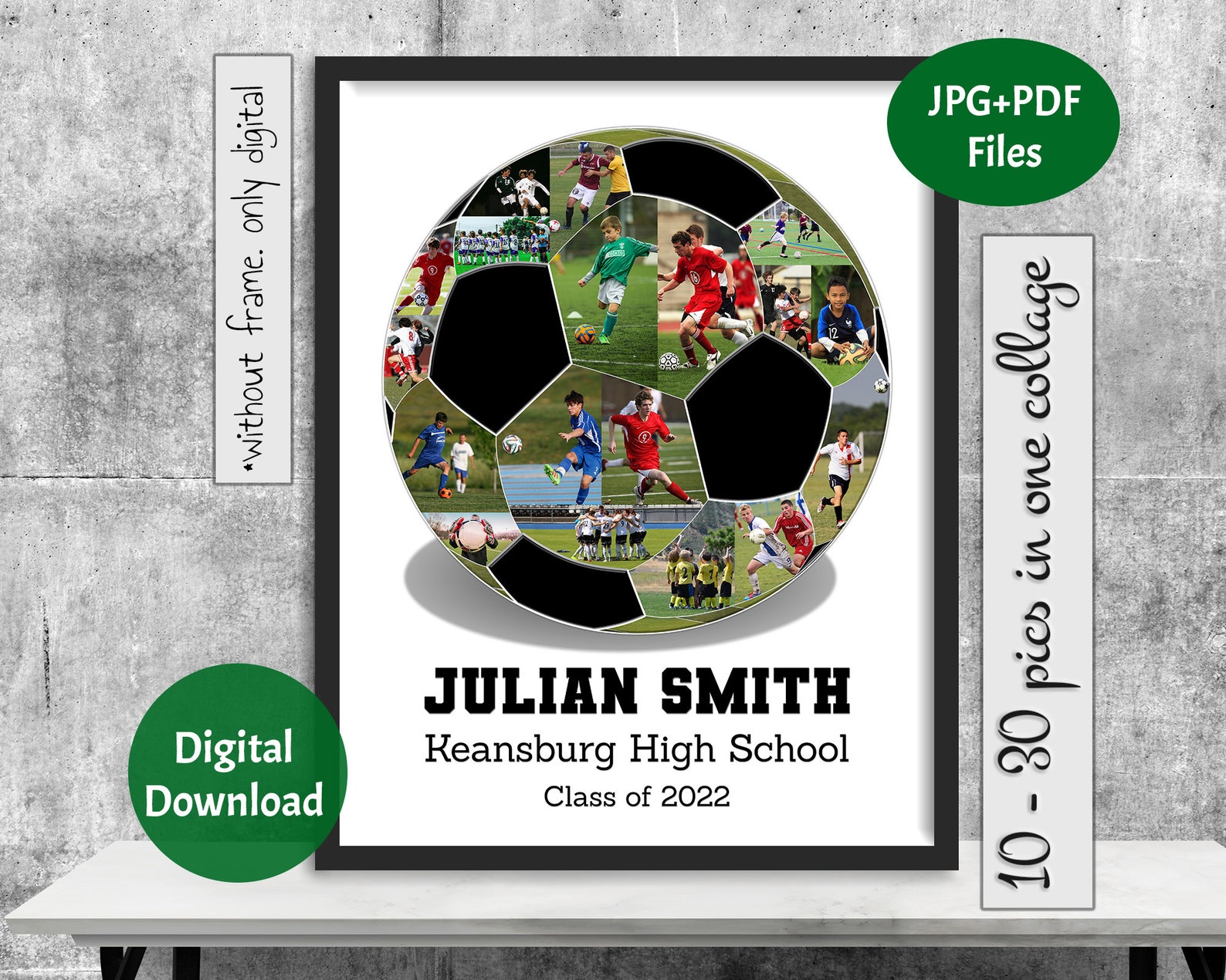 Soccer Ball Photo Collage Sport Photo Gift Gift for Player Etsy