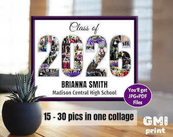 2026 Fotocollage, Graduate Photo Collage, Graduate Party Geschenk, Graduate Photo Collage, Digital