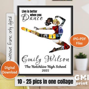 Contemporary Dance Collage, Dancer Photo Gift, Gift for Dancer, Ballet Dancer Photo Gift, Modern Dance Collage, Dancer Senior Night, Digital