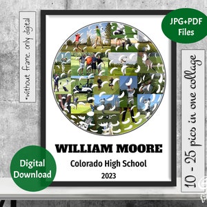 Golf Photo Collage, Sport Golf Photo Gift, Gift for Player, Player Photo Collage, Senior Night Gift, Personalized Ball Gift, Digital FILE