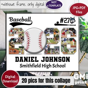 Baseball 2026 Senior Collage, Photo Gift for Baseball Player, Senior Night Gift, Sport Idea Gift, Personalized Sport Gift, 20 pics, Digital
