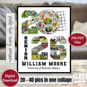 2026 Soccer Photo Gift, 2026 Sport Year Collage, Gift for Player, Grad Sport Collage, Senior Night Gift, Personalized Ball Gift, Digital