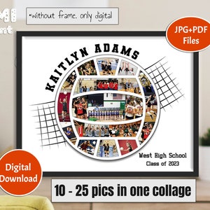 Volleyball Sport Photo Gift, Volleyball Collage, Gift for Player, Player Photo Collage, Senior Night Gift, Personalized Ball Gift, Digital