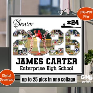 2026 Senior Baseball Photo Gift, Softball Player Collage, Year Sport Collage, Player Photo Senior Night Gift, Sport Baseball Gift Digital