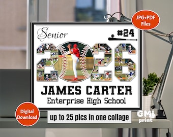 2026 Senior Baseball Photo Gift, Softball Player Collage, Year Sport Collage, Player Photo Senior Night Gift, Sport Baseball Gift Digital
