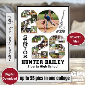2026 Year Baseball Collage for Player, 2026 Baseball Picture Collage, End of Season gift, Softball Senior Night, Sport Idea Gift Digital