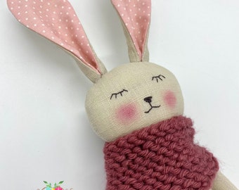 Handmade linen bunny, softy toy