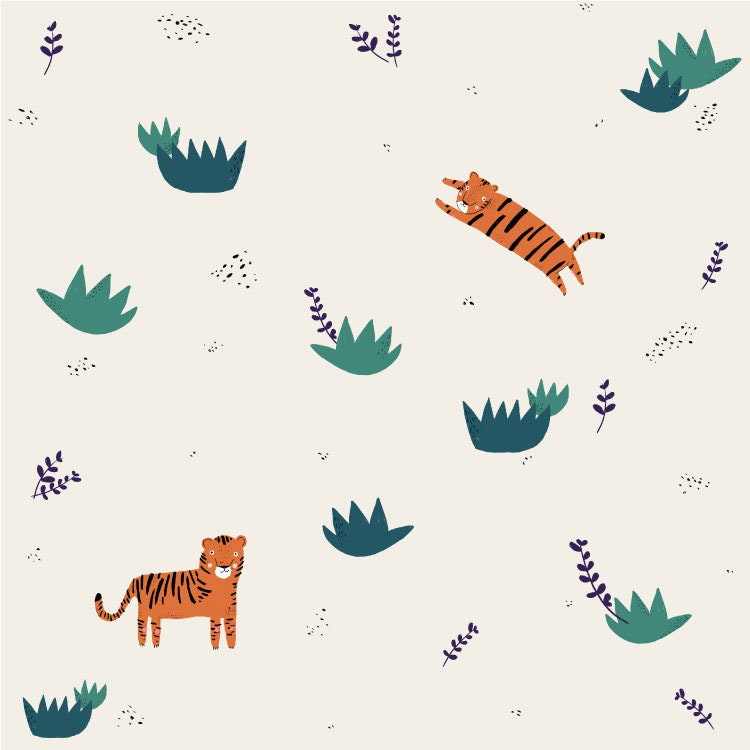 Self-adhesive peel n stick wallpaper Little Tiger custom | Etsy