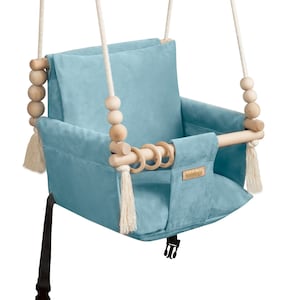 Schaukel, Balançoire, children&#39;s swing for indoor and outdoor use, toddler toy, velvet fabric swing, first birthday gift, 100% hand made