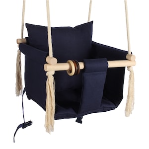 Schaukel, Balançoire, Indoor and Outdoor Blue Baby Swing, Seesaw, toddler toy, hammock, fabric swing, babyschaukel, 100% Hand Made