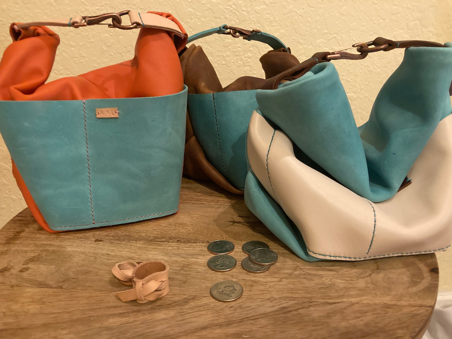 Leather chalk bag for climbing Etsy