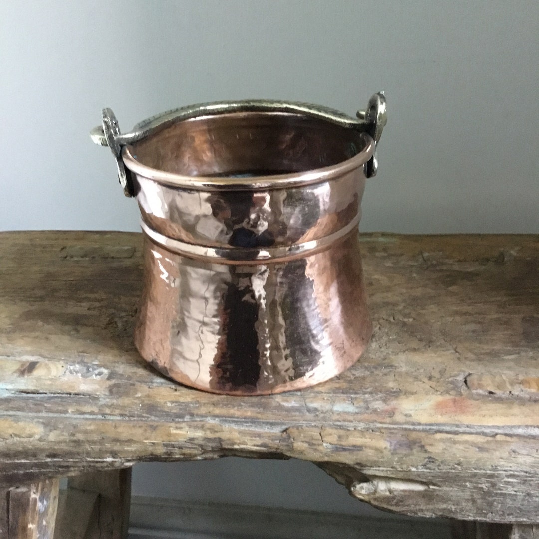Polished Solid Copper Pot Copper Pot With Brass Handle Etsy