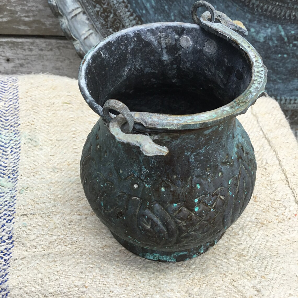 Verdigris copper pot copper vase decorative copper pot Etsy