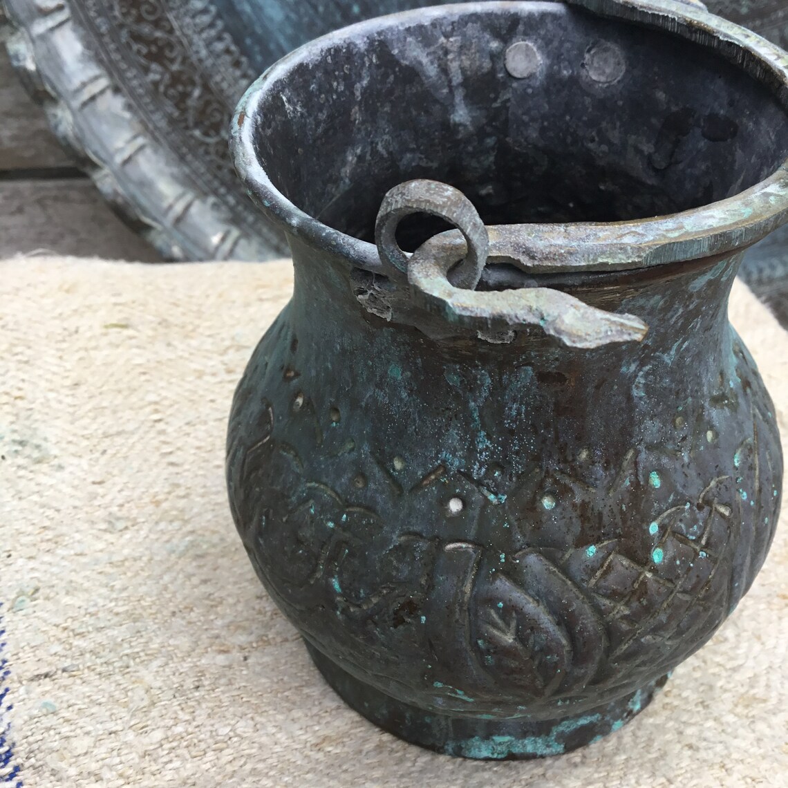 Verdigris copper pot copper vase decorative copper pot Etsy