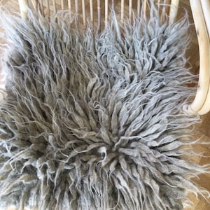 Grey Sheepskin Look Seat Pads | Seat Covers | Hand Woven On Loom