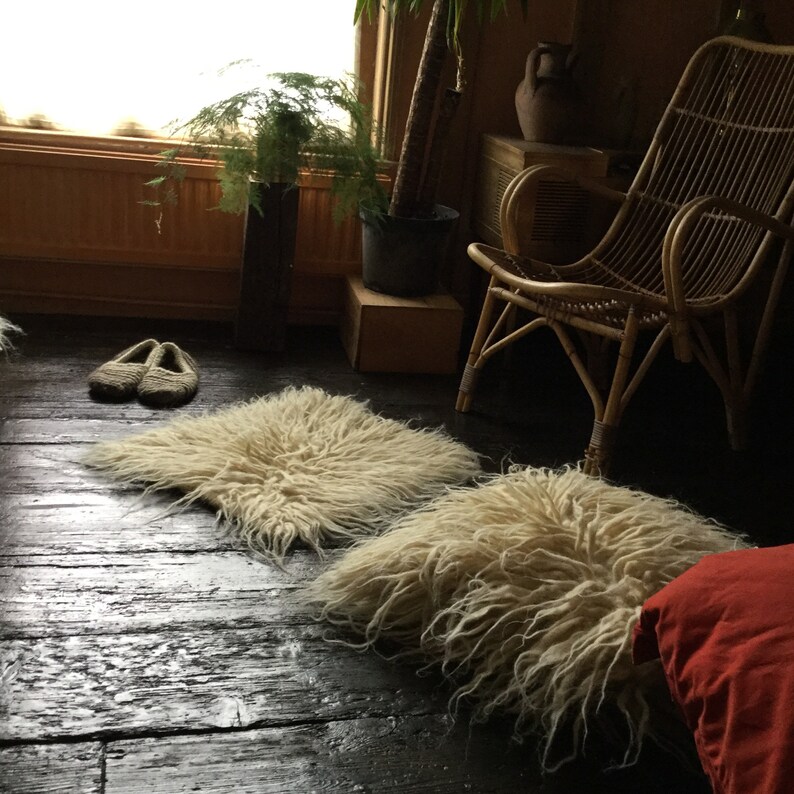 Shaggy Wool Cushion Sheepskin Look Hand Woven On Loom Custom Made