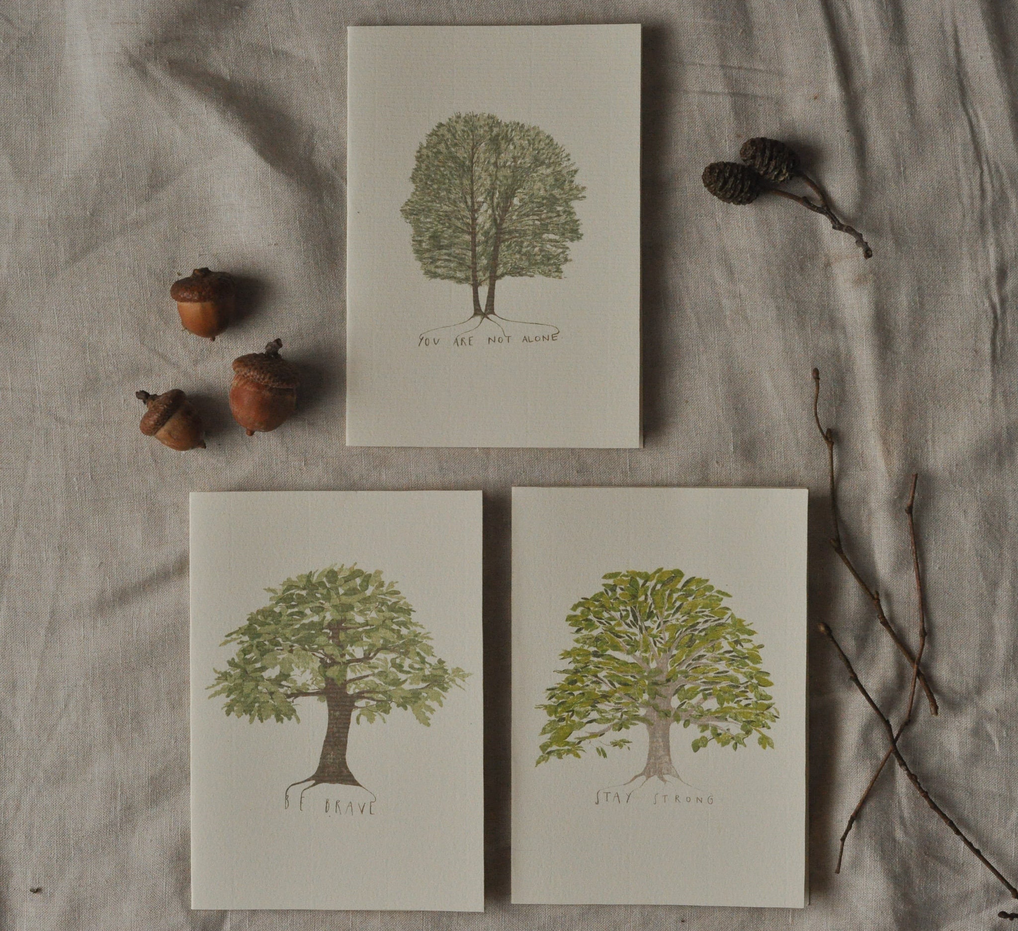 Set of 3 Greeting Cards Etsy