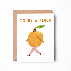 Vous êtes une pêche | Illustration drôle de costume de pêche | Jolie carte d'appréciation