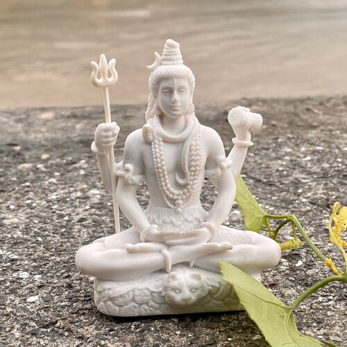 Shiva Statue 21cm Hand Painted Cultured Marble Lord Shiva Etsy