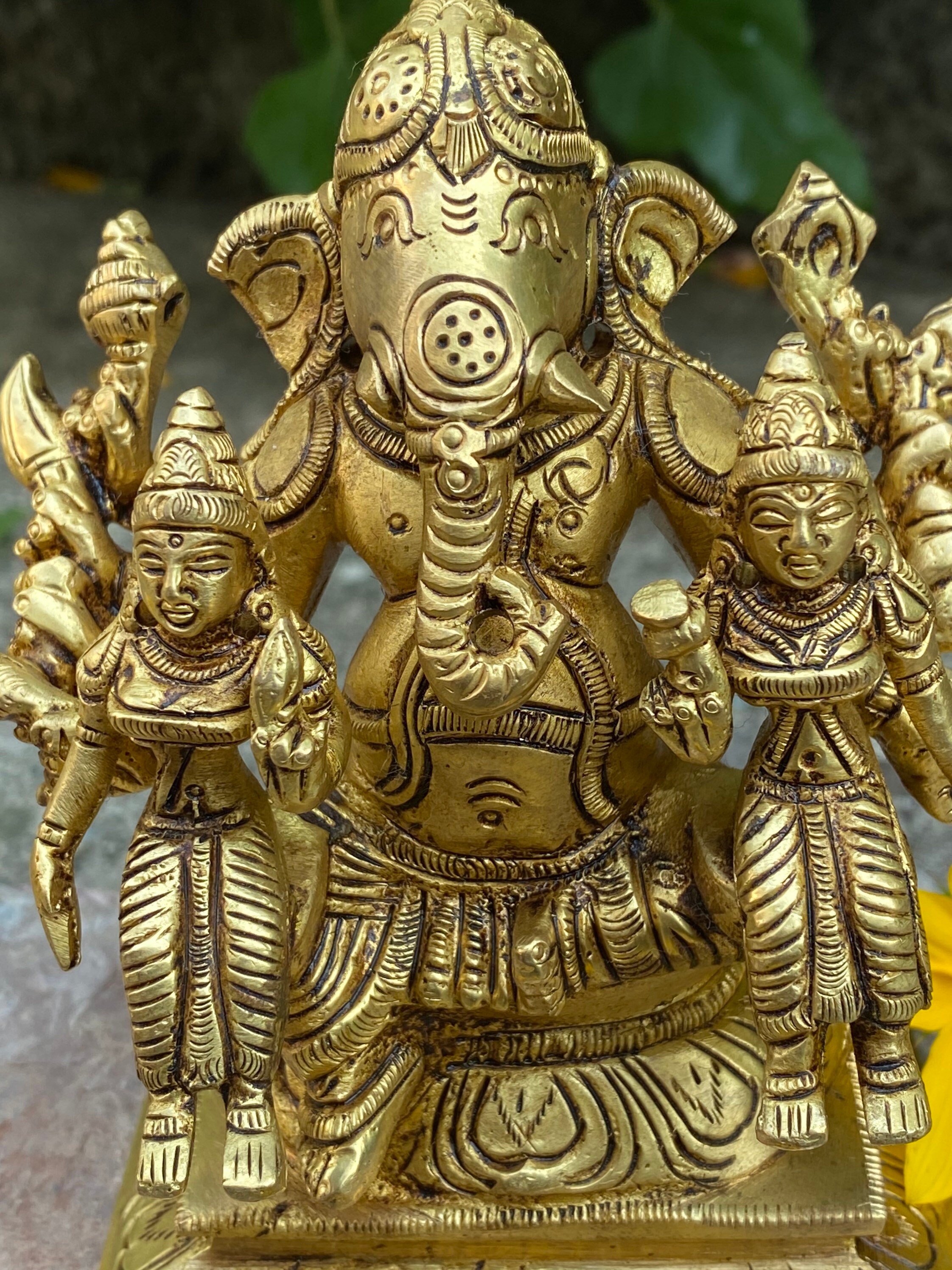 Ganesha statue Ganesh statue with wives Ganesha with Etsy