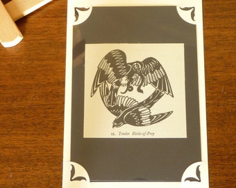 Por qué los pájaros sing - Tarjeta de felicitación "Tiernas aves de presa" - Prentiss Taylor Ilustración - En blanco por dentro
