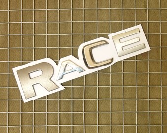 Repurposed Car Vehicle Letters - "RACE" fridge magnet - metal plastic car letter - sayings words and slogans