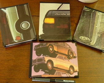 Upcycled Vintage 1980s Car Advert A6 Softcover Refillable Notebook Jotter