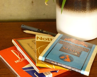Upcycled Vintage Map A6 Notebook Jotter – Blank 50 pages White Paper 80gsm