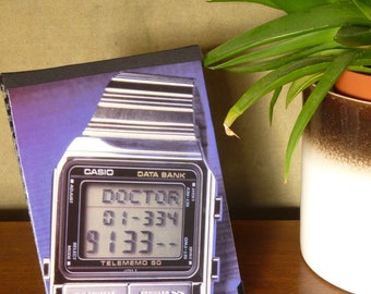 Upcycled Vintage 1980s Casio Databank Watch Advert A6 Softcover Refillable Notebook Jotter