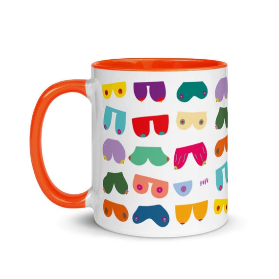 Funky Boobs Mug, Silly Tits Mug, Quirky Coffee Mug, LGBT Pride, Stag Do,  Boobs Print Cup, Feminist Gift, Boob Lover, Boyfriend, Husband, BFF 